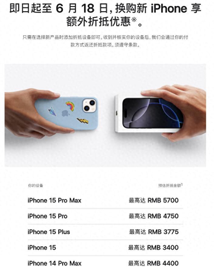 蘋果官宣:即日起至6月18日換購新iPhone享額外優惠