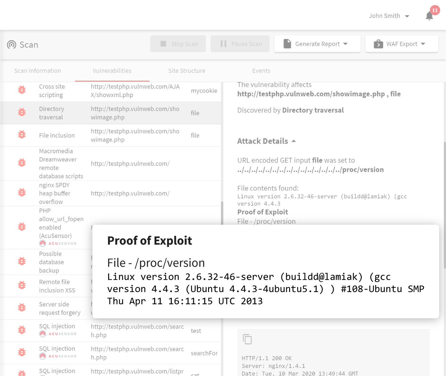 Acunetix web vulnerability scanner
